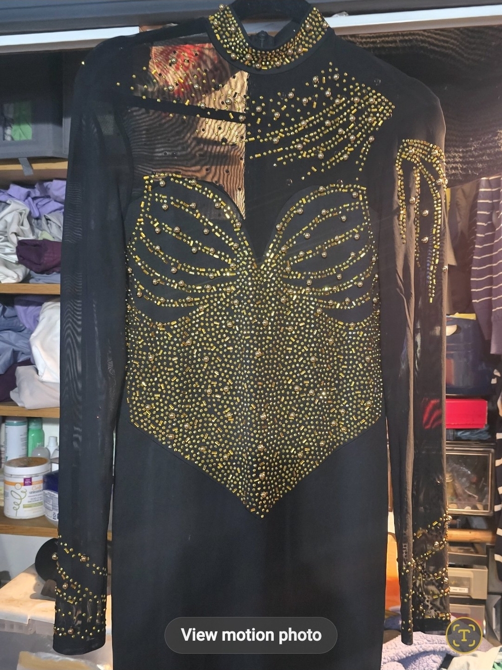 SHEIN Black Dress with Gold Stud Embellishments